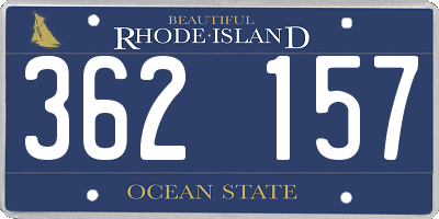 RI license plate 362157