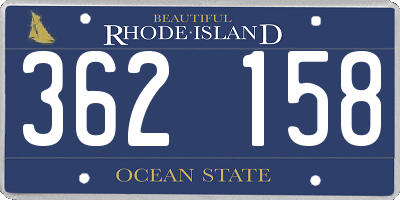 RI license plate 362158