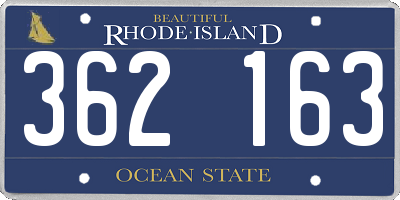 RI license plate 362163