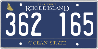 RI license plate 362165