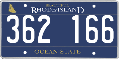 RI license plate 362166