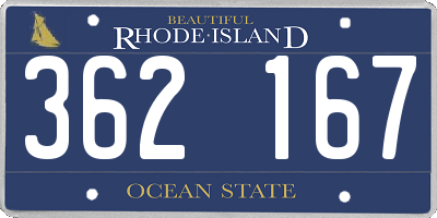 RI license plate 362167
