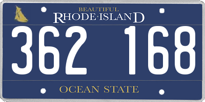 RI license plate 362168