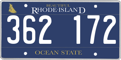 RI license plate 362172