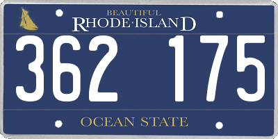 RI license plate 362175