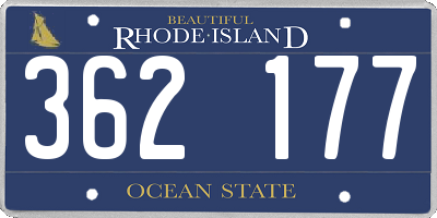 RI license plate 362177