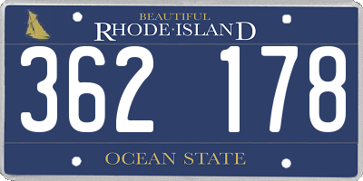 RI license plate 362178