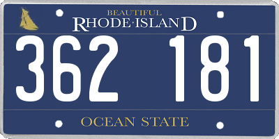 RI license plate 362181