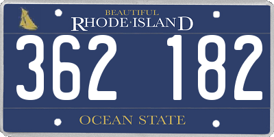 RI license plate 362182