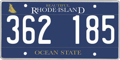RI license plate 362185
