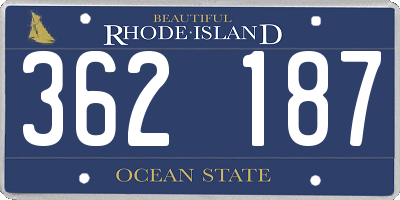 RI license plate 362187