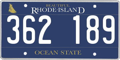 RI license plate 362189