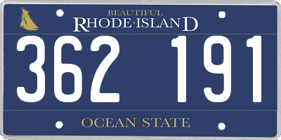 RI license plate 362191