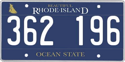 RI license plate 362196
