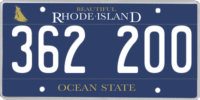 RI license plate 362200