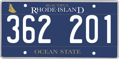RI license plate 362201