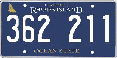RI license plate 362211