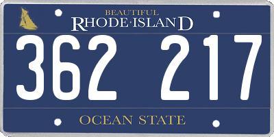 RI license plate 362217
