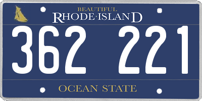 RI license plate 362221