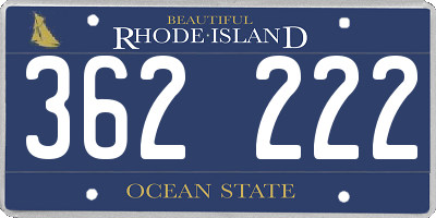 RI license plate 362222