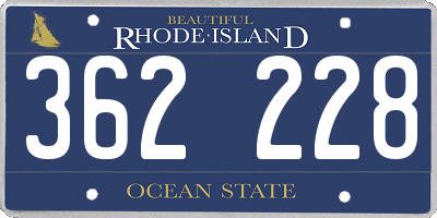 RI license plate 362228