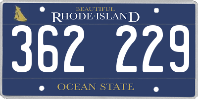 RI license plate 362229