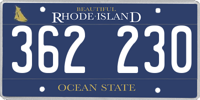 RI license plate 362230