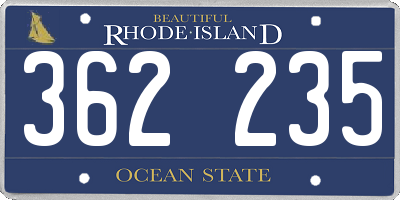RI license plate 362235