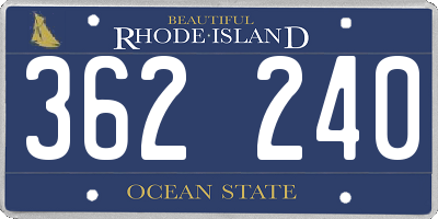 RI license plate 362240