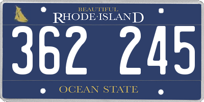RI license plate 362245