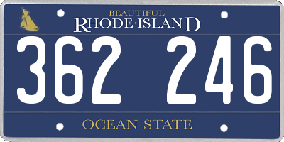 RI license plate 362246