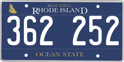 RI license plate 362252
