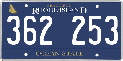 RI license plate 362253