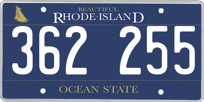 RI license plate 362255