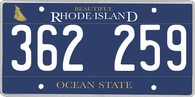 RI license plate 362259