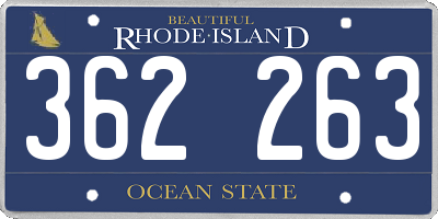 RI license plate 362263