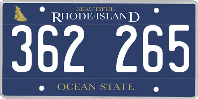 RI license plate 362265