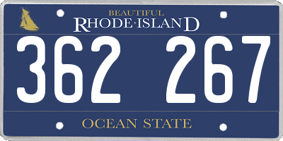 RI license plate 362267