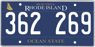 RI license plate 362269