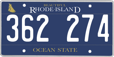 RI license plate 362274