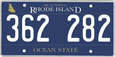 RI license plate 362282