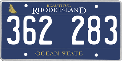 RI license plate 362283