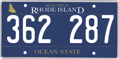 RI license plate 362287