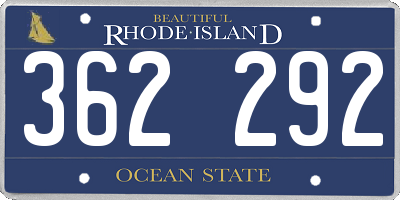 RI license plate 362292