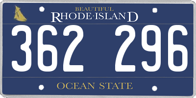 RI license plate 362296