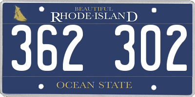 RI license plate 362302