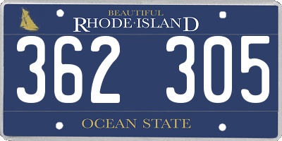 RI license plate 362305