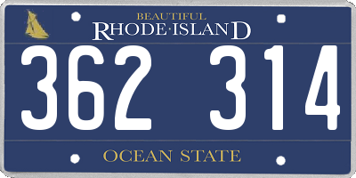 RI license plate 362314