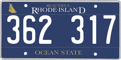 RI license plate 362317