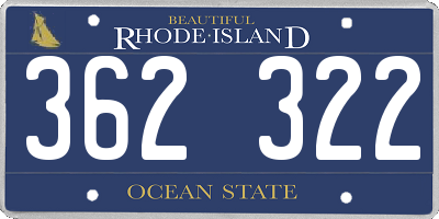 RI license plate 362322